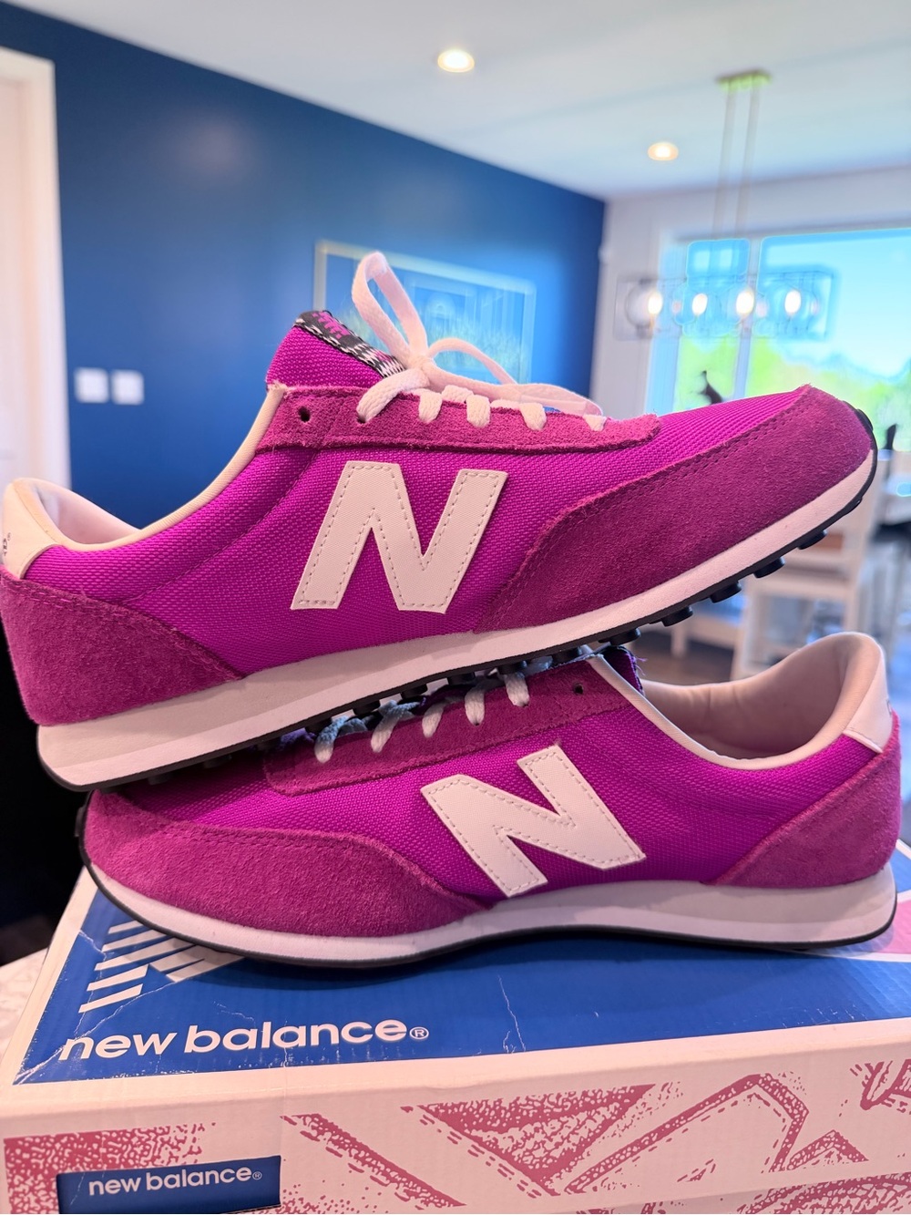 New Balance WL410VIA Pink Retro Runner Low-Top Sneakers Woman’s Size 9 Great Con - Picture 4 of 8